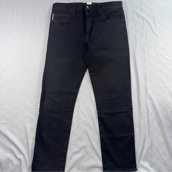 KATO' By Hiroshi Kato Jeans Mens 32x28 Black The Pen Slim 4-Way Selvage Denim
